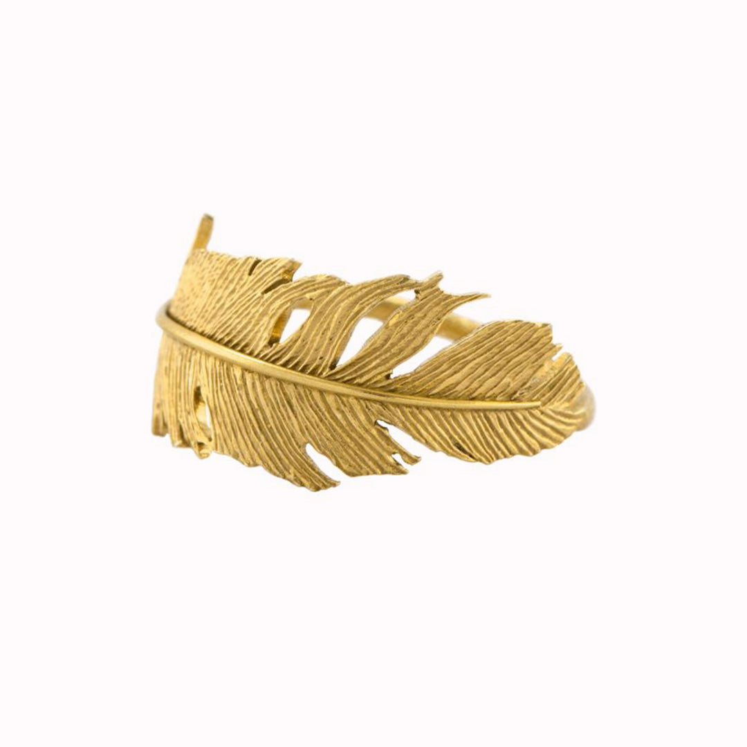 Wrapped Feather Ring | Gold Plated