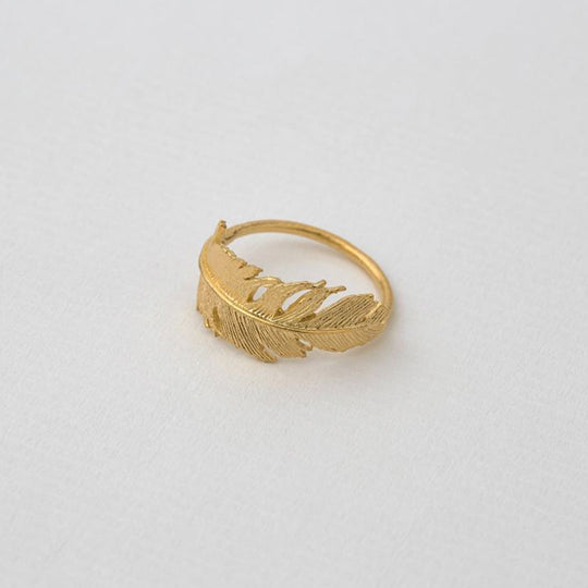 Wrapped Feather Ring | Gold Plated