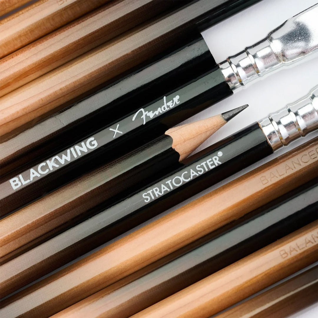 The Blackwing X Fender Special Limited Edition pencil set features the instantly recognisable gradient of a Fender guitar