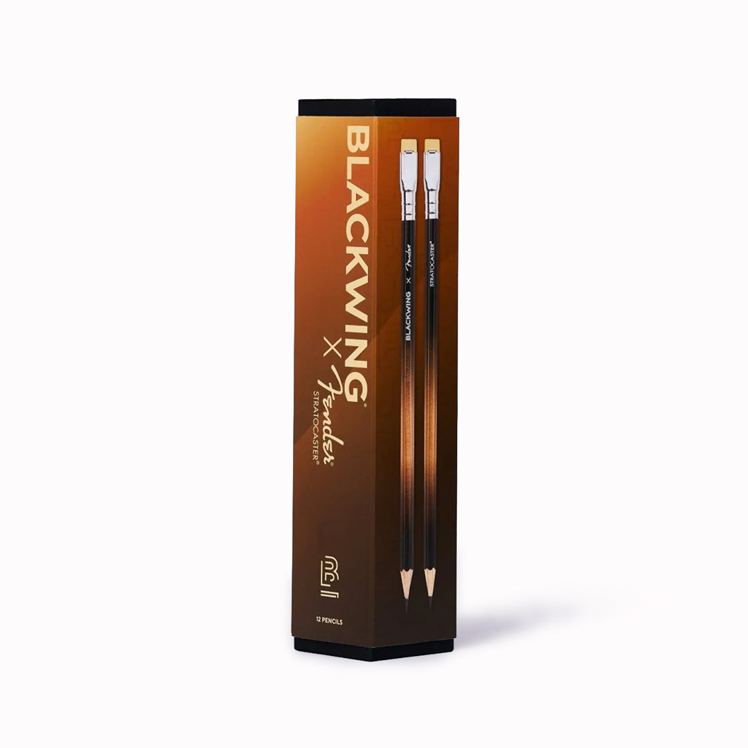 The Blackwing X Fender Special Limited Edition pencil set features the instantly recognisable gradient of a Fender guitar