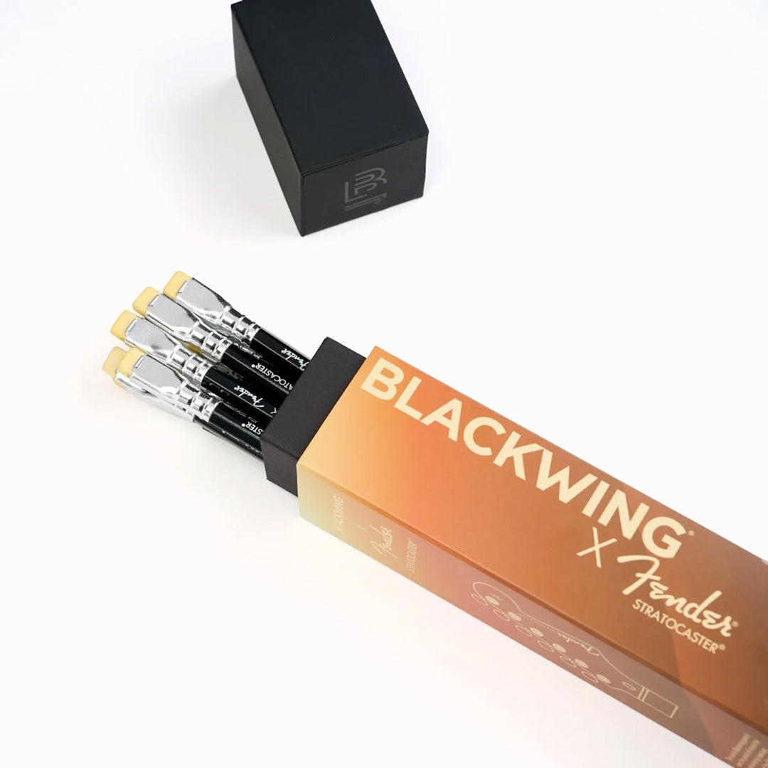 The Blackwing X Fender Special Limited Edition pencil set features the instantly recognisable gradient of a Fender guitar