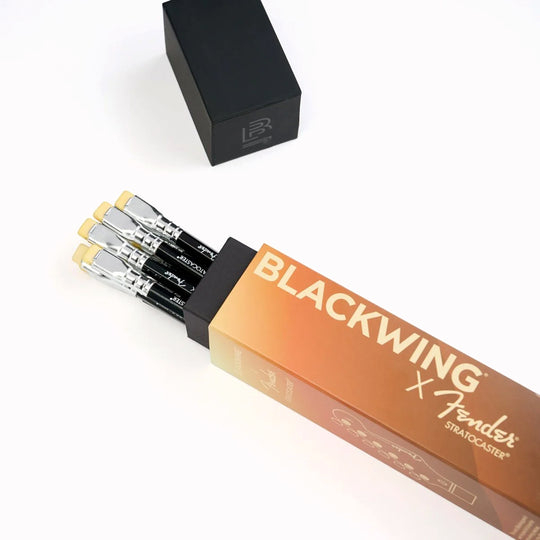 The Blackwing X Fender Special Limited Edition pencil set features the instantly recognisable gradient of a Fender guitar