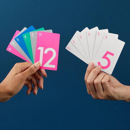 Fives is a fast, addictive card game where players race to build number combinations that add up to five. Lightweight, energetic, and easy to teach