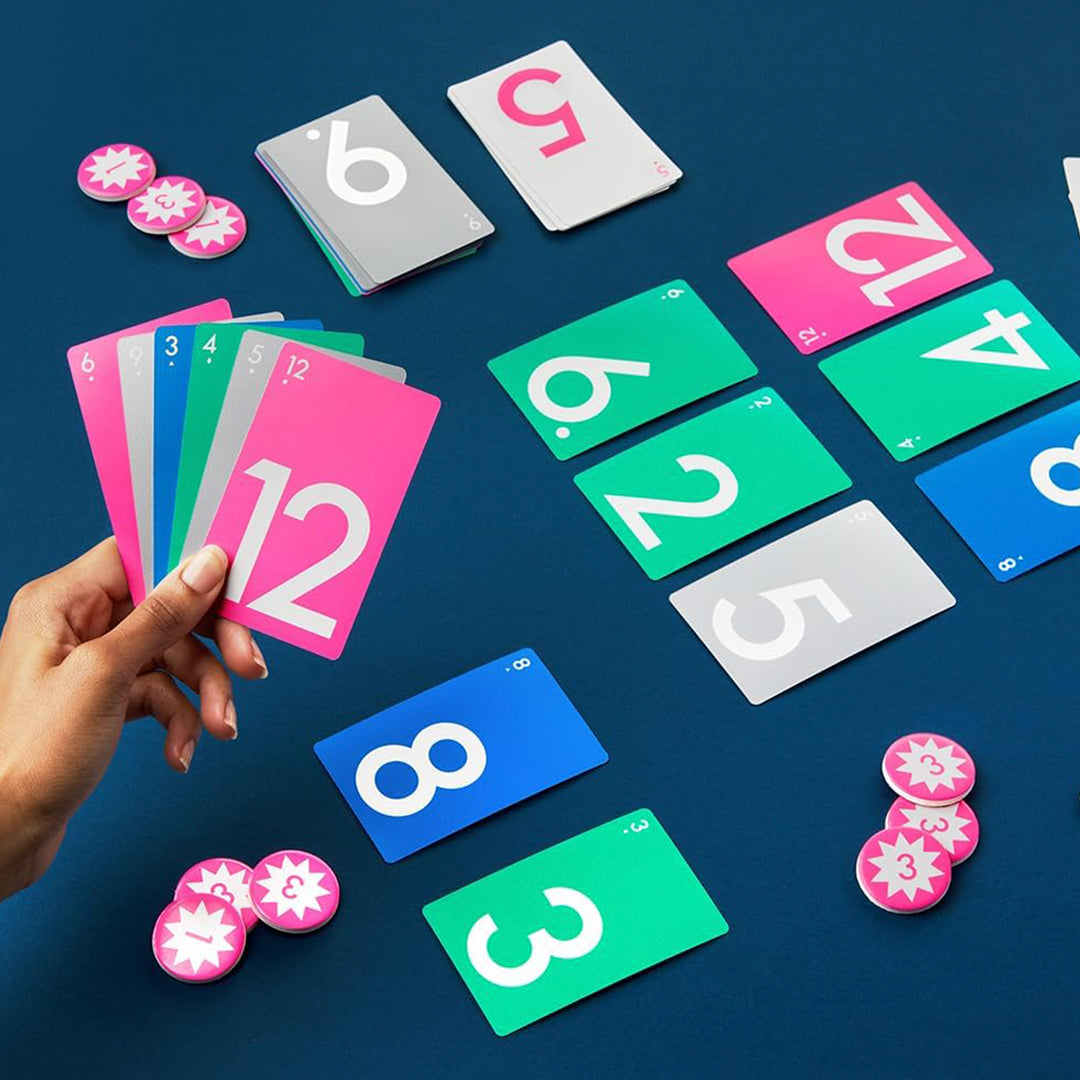 Fives is a fast, addictive card game where players race to build number combinations that add up to five. Lightweight, energetic, and easy to teach