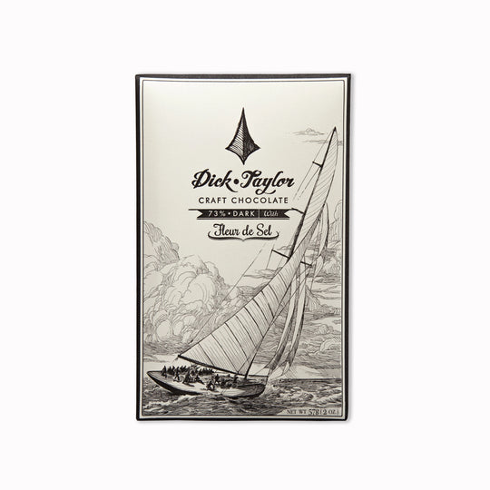 Single-origin 73%&nbsp;dark chocolate finished with delicate fleur de sel for a balanced sweet-salty craft chocolate bar.