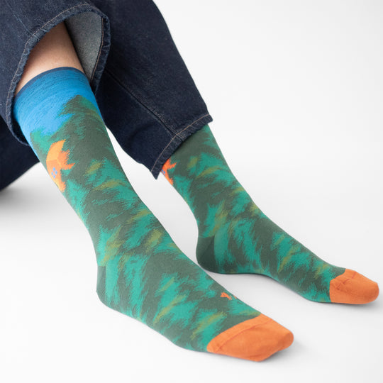 Illustrative and arty, fashion led socks! Bonne Maison have been producing high quality Egyptian cotton socks in Europe since 2012. Each seasonal collection tells stories in colour and pattern, and find their way onto the feet of new and loyal fans who will add the latest illustrative designs to their sock drawer.