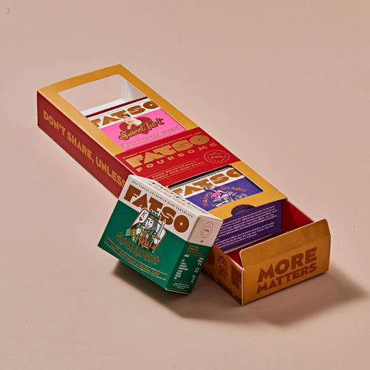 Sometimes you just can decide which amazing chocolate bar to go for so why not try more than one with Fatso's cute little taster boxes.