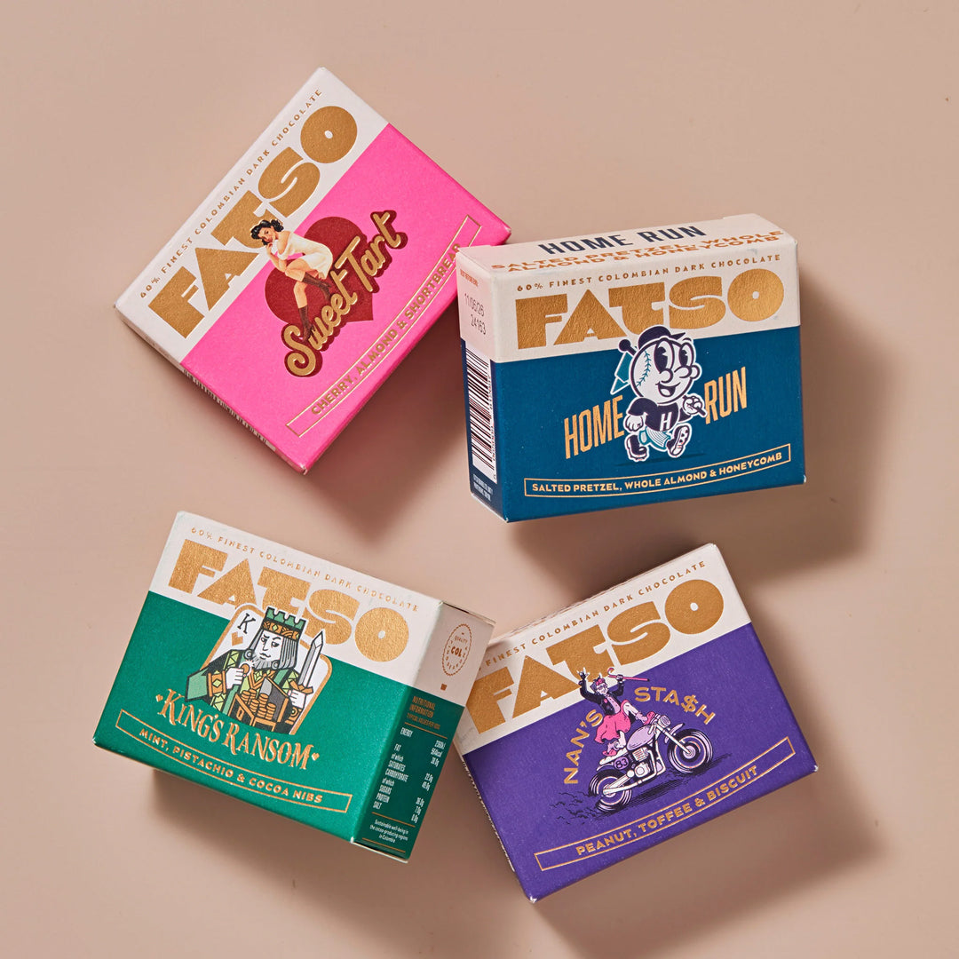 Sometimes you just can decide which amazing chocolate bar to go for so why not try more than one with Fatso's cute little taster boxes.