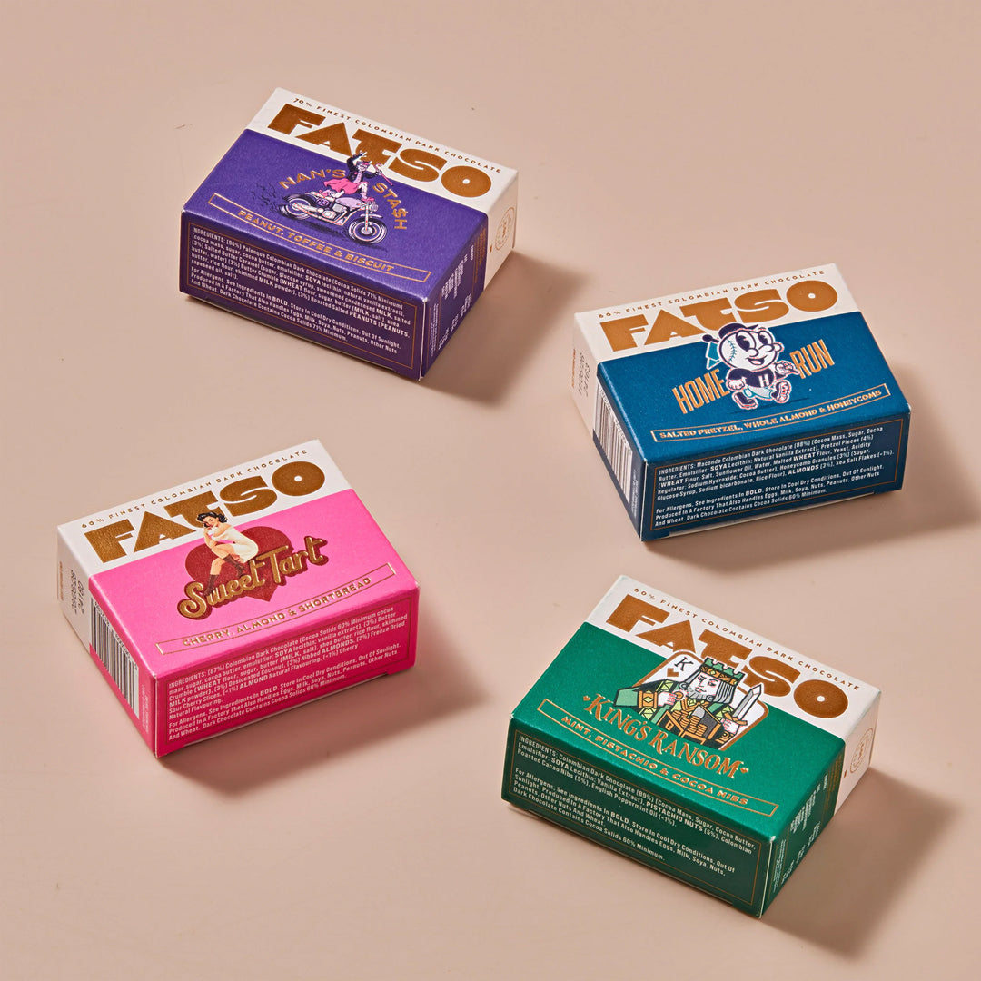 Sometimes you just can decide which amazing chocolate bar to go for so why not try more than one with Fatso's cute little taster boxes.