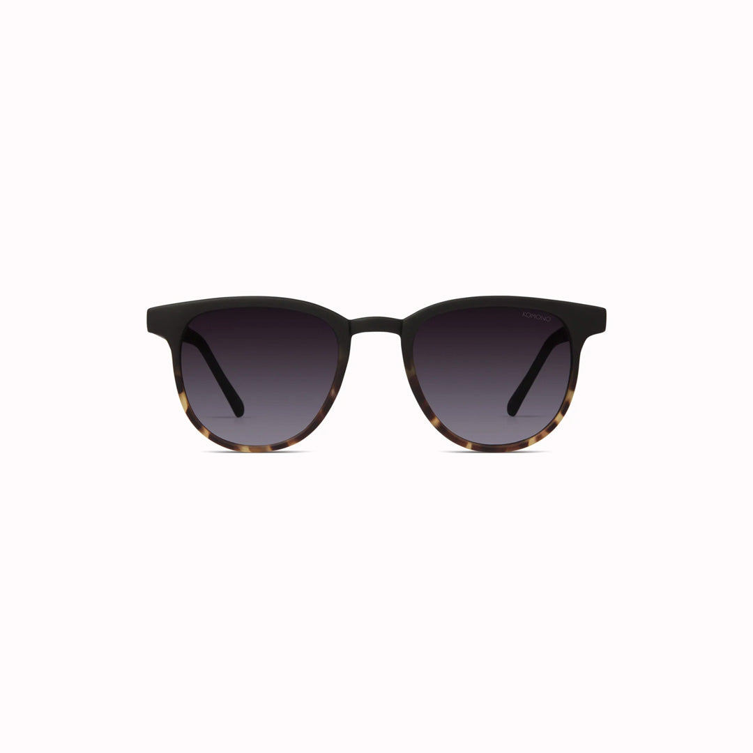 The Francis Black Tortoise offers unparalleled style and protection with a 139.5mm x 47.3mm Bio Nylon Frame, 100% UV400 lenses, and scratch-resistant PC lens. Featuring a frame that is matt black across the top and arms and tortoiseshell underneath paired with gradient smoke lenses, these sunglasses are both elegant and modern. 