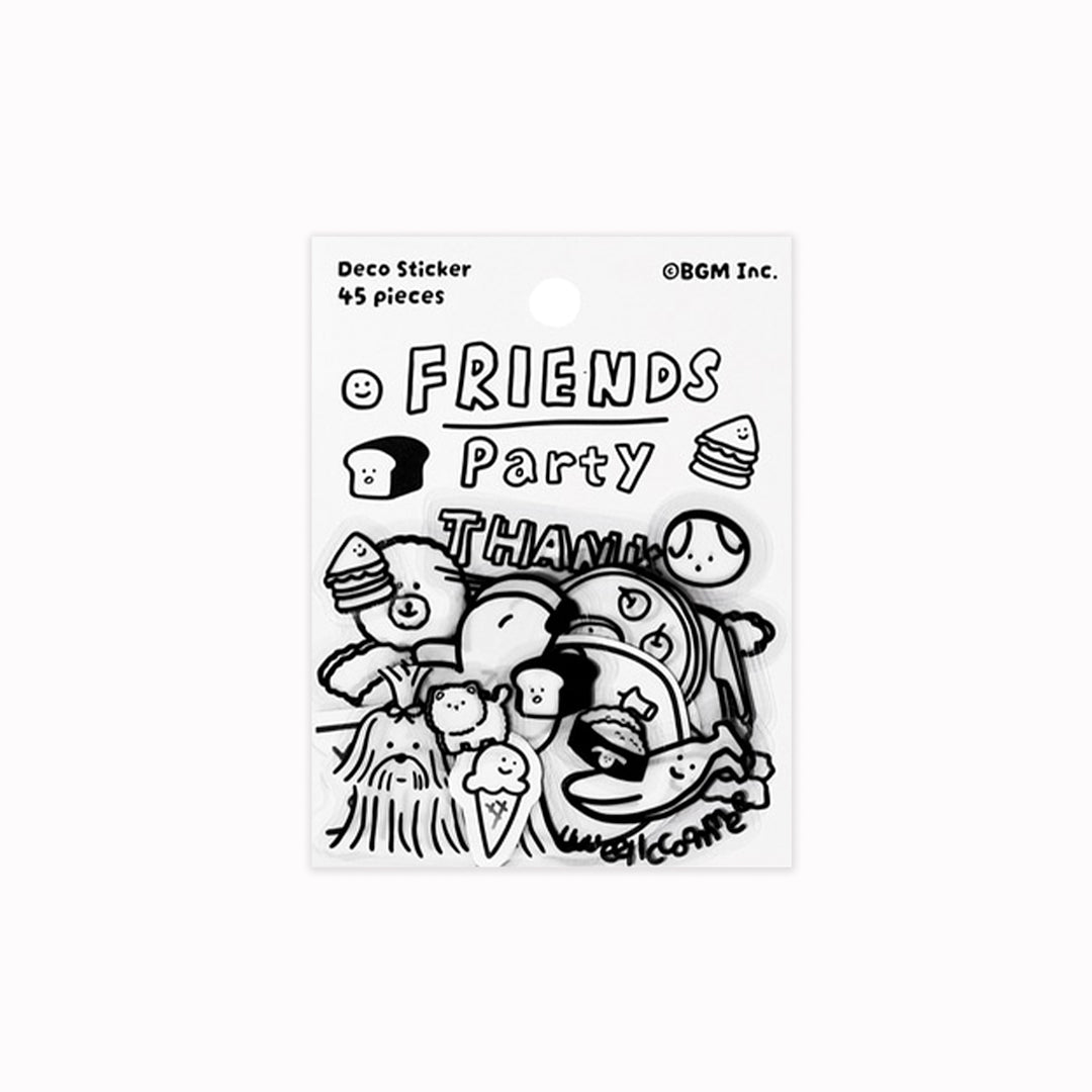 From Japanese stationery BGM Inc, the Friends themed die cut decorative stickers add a little character to organising your social plans. The pack contains 45 'friends' themed stickers for journalling, scrapbooking etc. Compact, charming and easy to use.