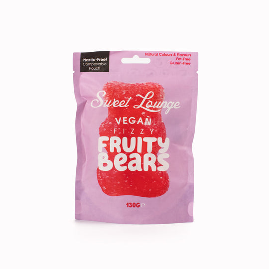 Vegan Fizzy Fruity Bears Plastic-Free Pouch – Plant-Based Gummies