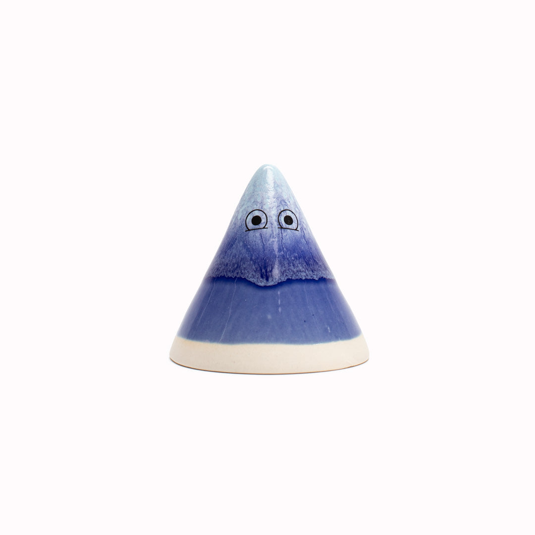 Meet Fuji! Fuji is a cone mountain shaped, hand glazed ceramic figurine created as a close relative of the classic Arhoj Ghost.