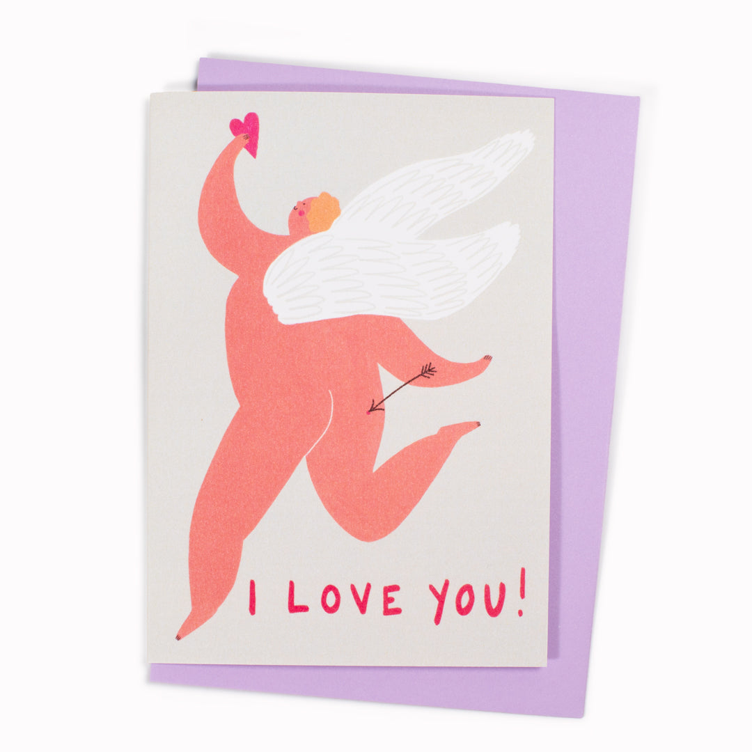 A bright and fun illustrated Greeting Card by Little Black Cat Illustrated Goods, suitable as a Valentines card. Printed onto luxury 300gsm uncoated card stock. Card size 105mm x 150mm / A6.