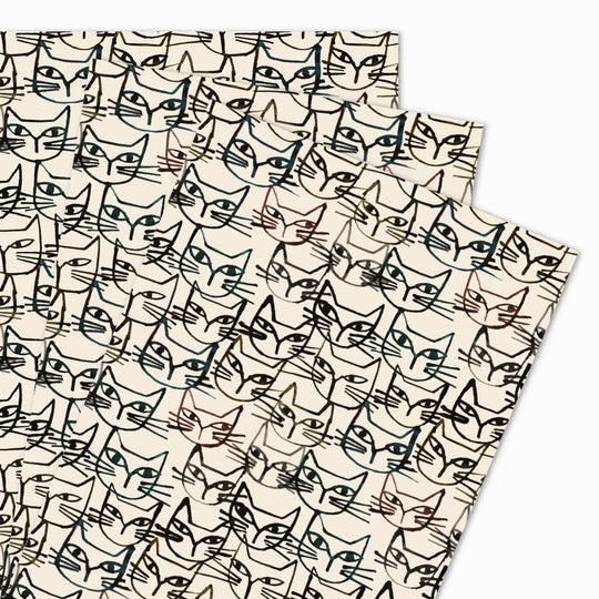 Inky Felines | Illustrative Gift Wrap Sheet