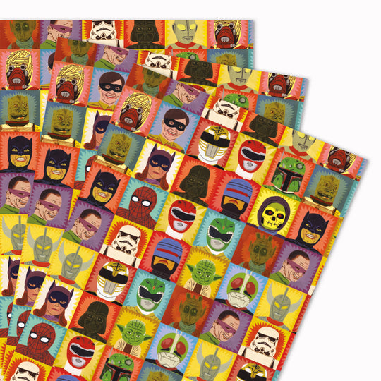 Heroes And Villains | Illustrative Gift Wrap