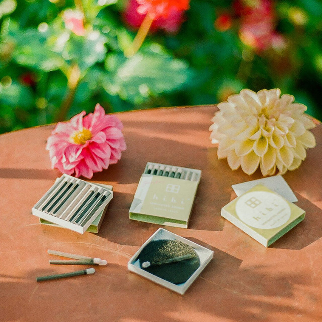 Lifestyle image outdoors - 10 minute Incense Box from Hibi Japan.