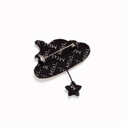 Hand-Embroidered Golden Cloud + Star by Macon &amp; Lesquoy – French Designed Statement Pin

Make a statement with this beautiful Gold Cloud With Moon and Star hand embroidered decorative lapel pin by Paris based Macon et Lesquoy