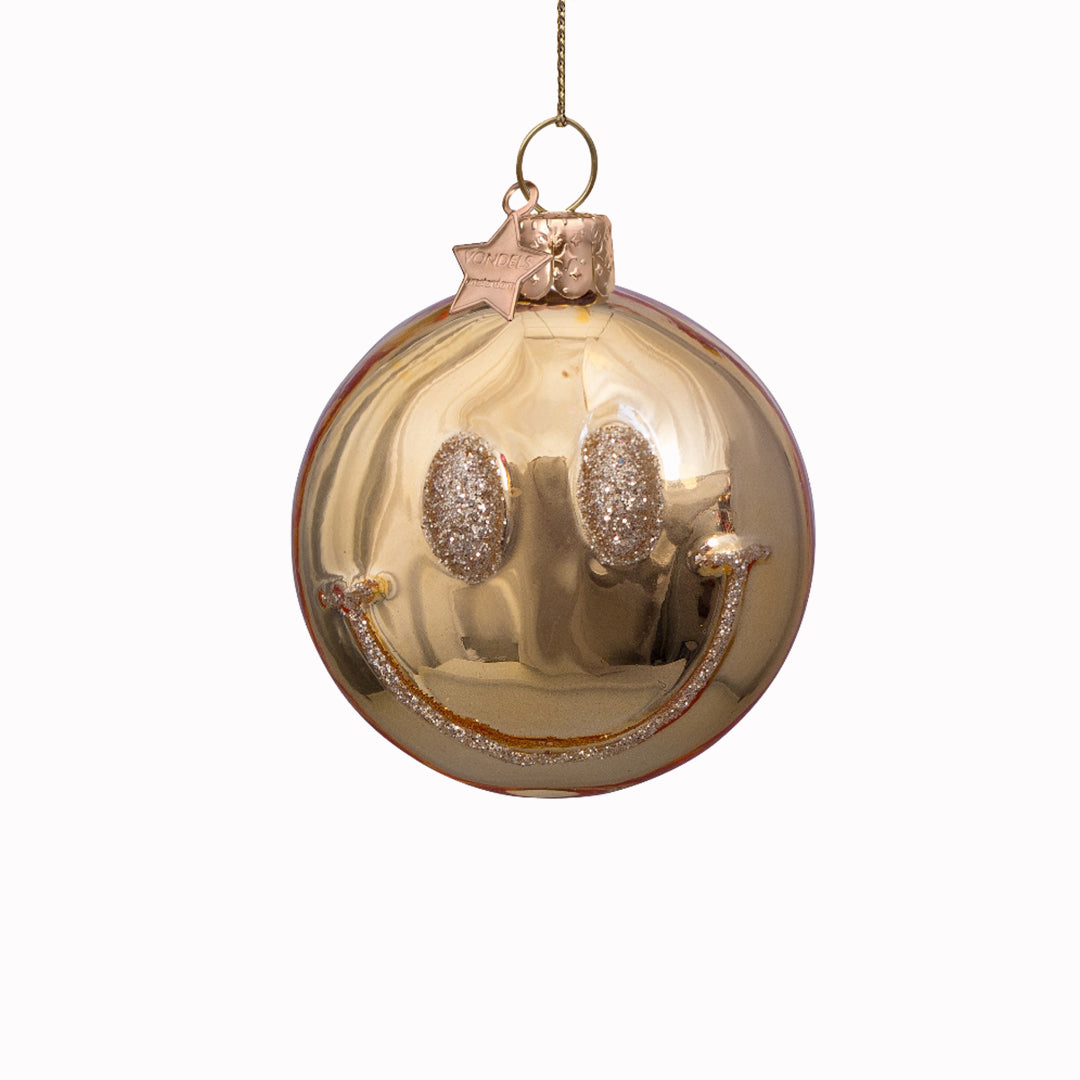 Gold Smiley | Christmas Tree Ornament