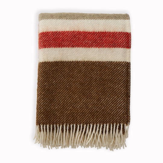 Gotland Stripe | Lambswool Throw | Red Stripe