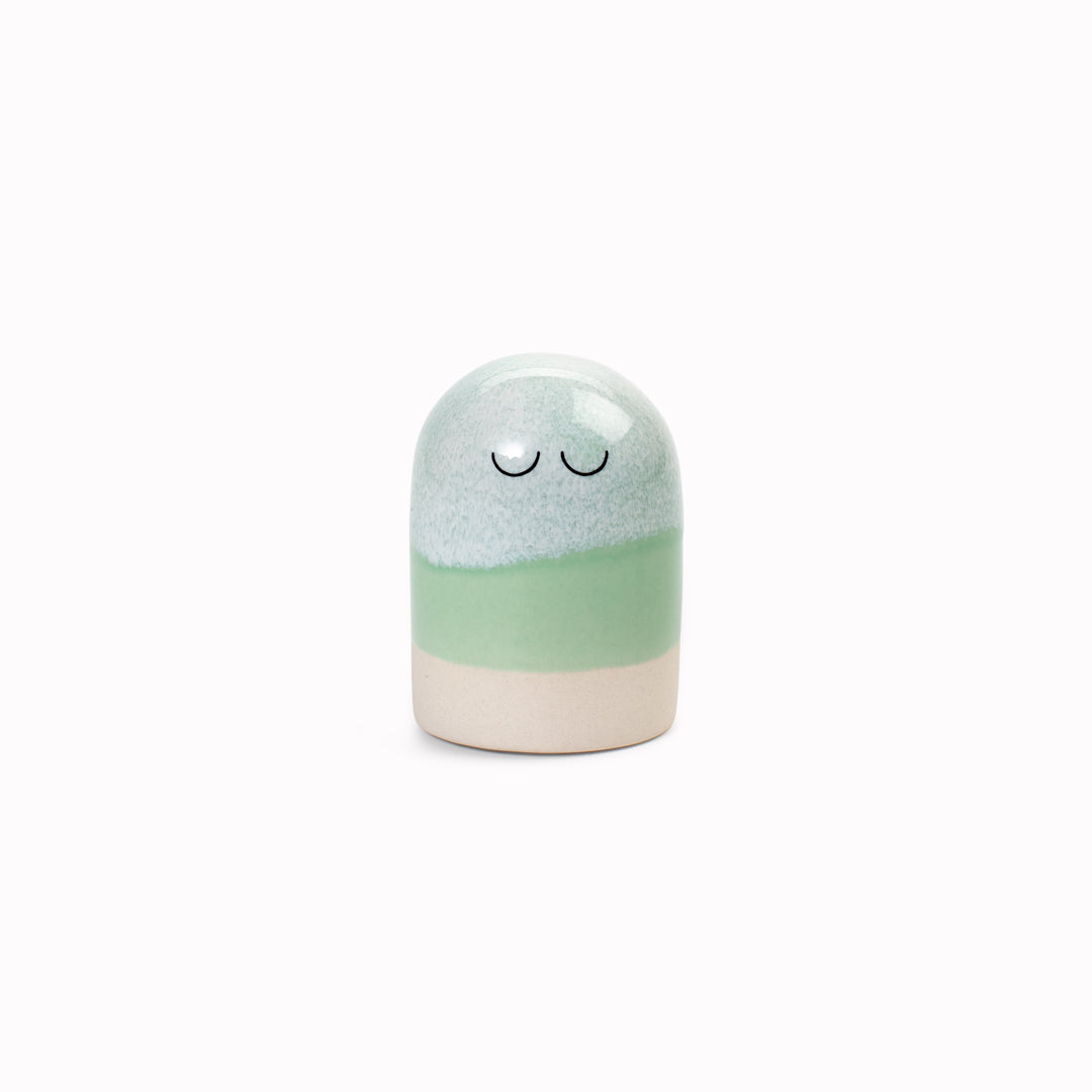 Meet Bobo! Bobo is a small and cute, stretched dome shaped, hand glazed ceramic figurine created as a close relative of the classic Arhoj Ghost.