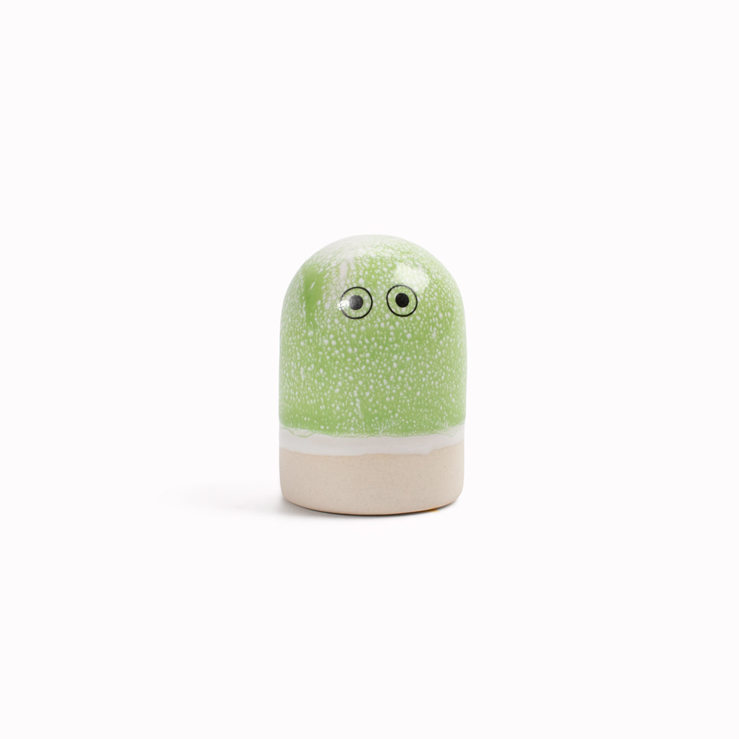 Meet Bobo! Bobo is a small and cute, stretched dome shaped, hand glazed ceramic figurine created as a close relative of the classic Arhoj Ghost.