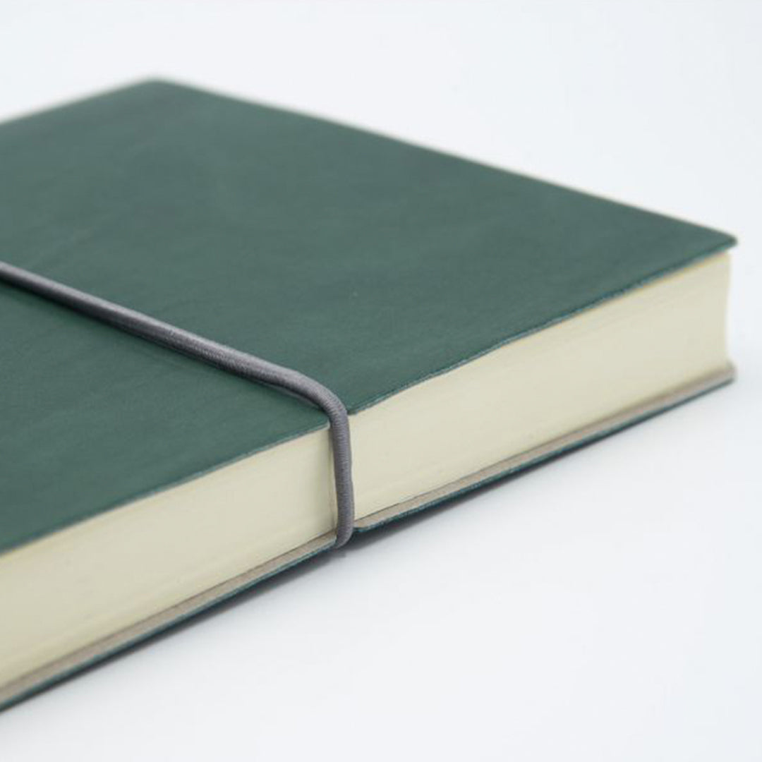 Enclosure Detail, Green Classic Notebook from Ciak | A5 with elastic closure