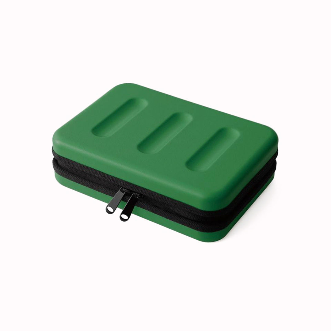 Nahe Hard-Shell Case in forest green by Japanese stationery brand Hightide Penco.