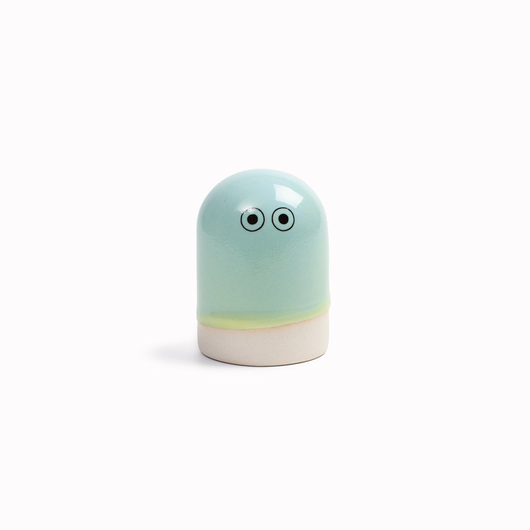 Meet Bobo! Bobo is a small and cute, stretched dome shaped, hand glazed ceramic figurine created as a close relative of the classic Arhoj Ghost.