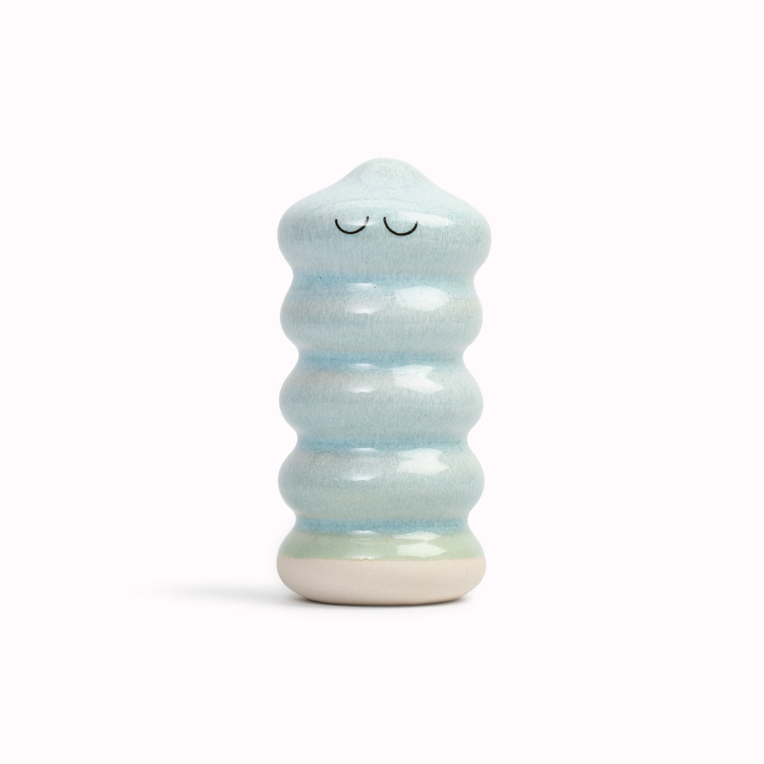 Meet Buru!&nbsp;Buru is a&nbsp;ridged cylinder&nbsp;shaped, hand glazed ceramic&nbsp;figurine&nbsp;created as a close relative of the classic Arhoj Ghost.