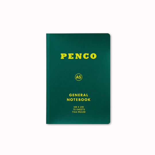 Green Hightide Penco General Notebook A5 with ruled pages is a retro American style notebook with a touch of Japanese design.&nbsp;