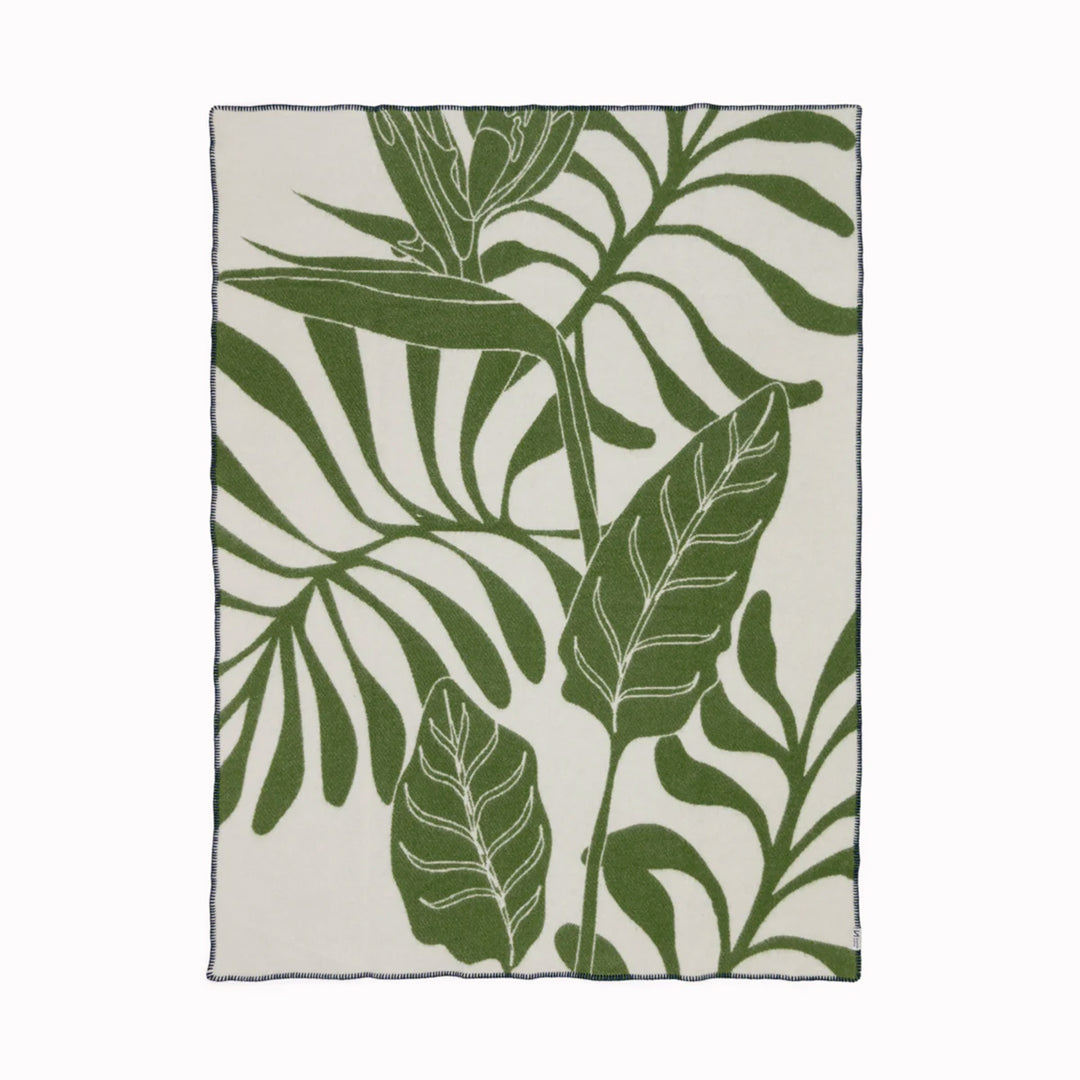 Leaf Wool Blanket | Green