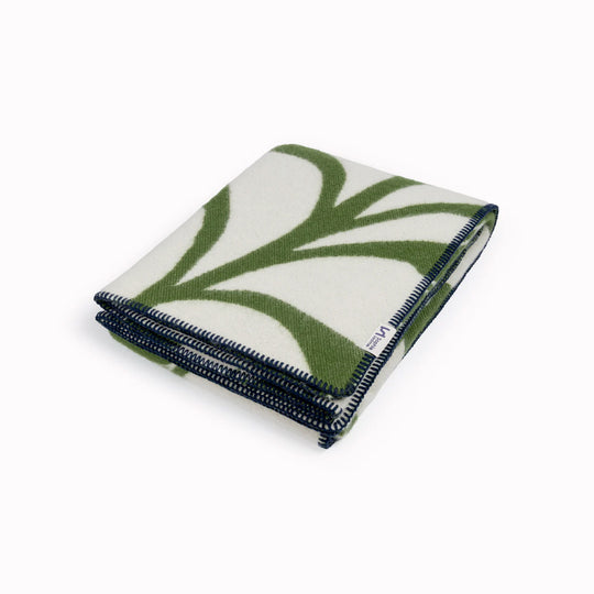 Leaf Wool Blanket | Green