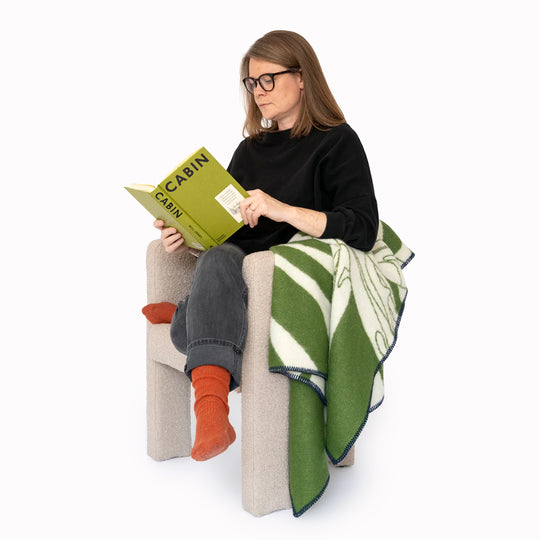 Leaf Wool Blanket | Green