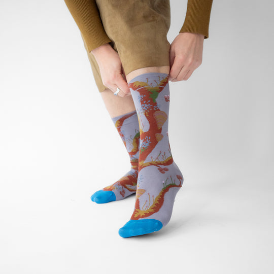 Illustrative and arty, fashion led socks! Bonne Maison have been producing high quality Egyptian cotton socks in Europe since 2012. Each seasonal collection tells stories in colour and pattern, and find their way onto the feet of new and loyal fans who will add the latest illustrative designs to their sock drawer.