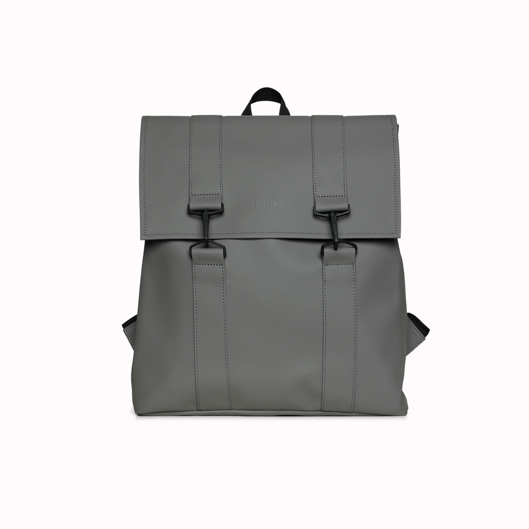Rains' MSN Bag W3 in their core Grey colour tone. Their interpretation of the classic school backpack