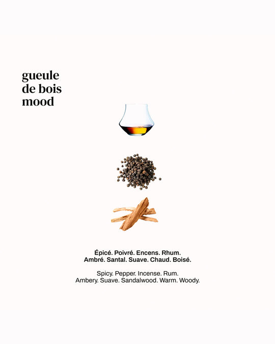 Gueule De Bois is a jokey title which in English would be 'a hangover.' This is néo santal, reworked into an intoxicating, but not overpowering rum.