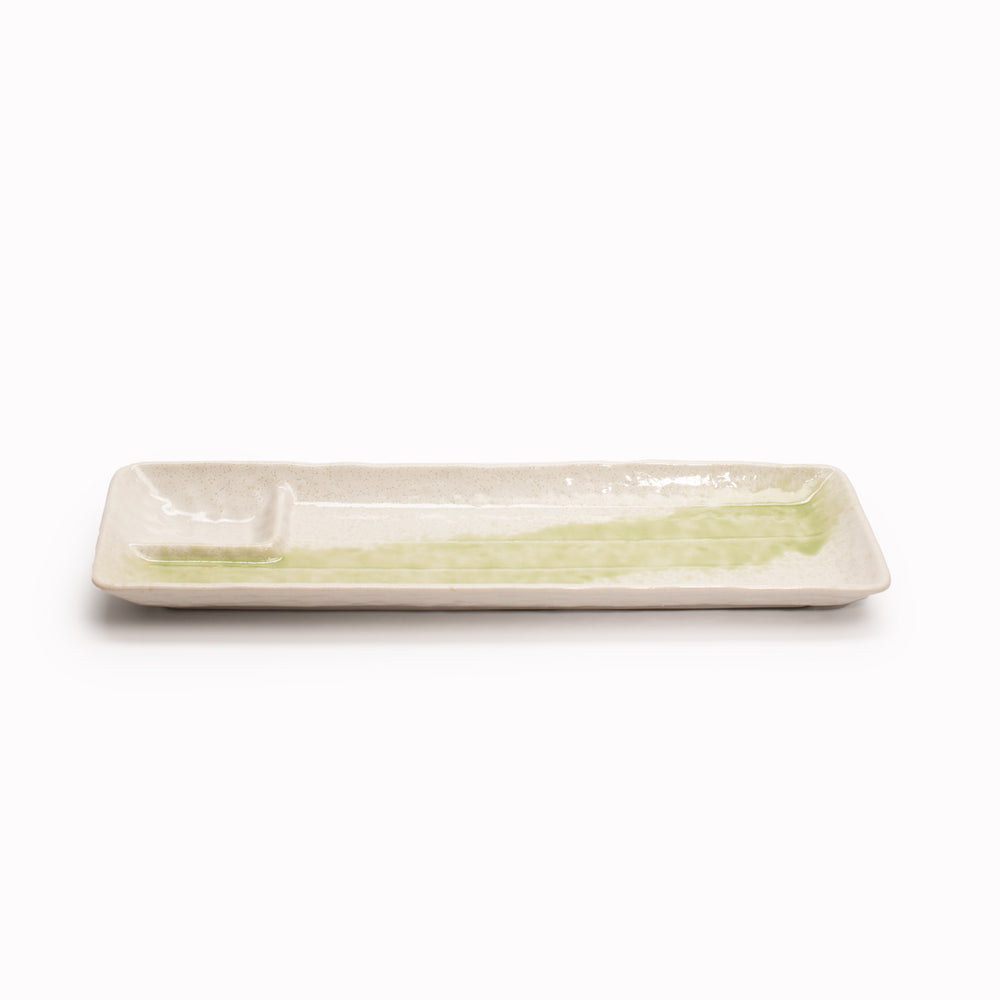 Gyoza Plate | Green Brush | 33cm