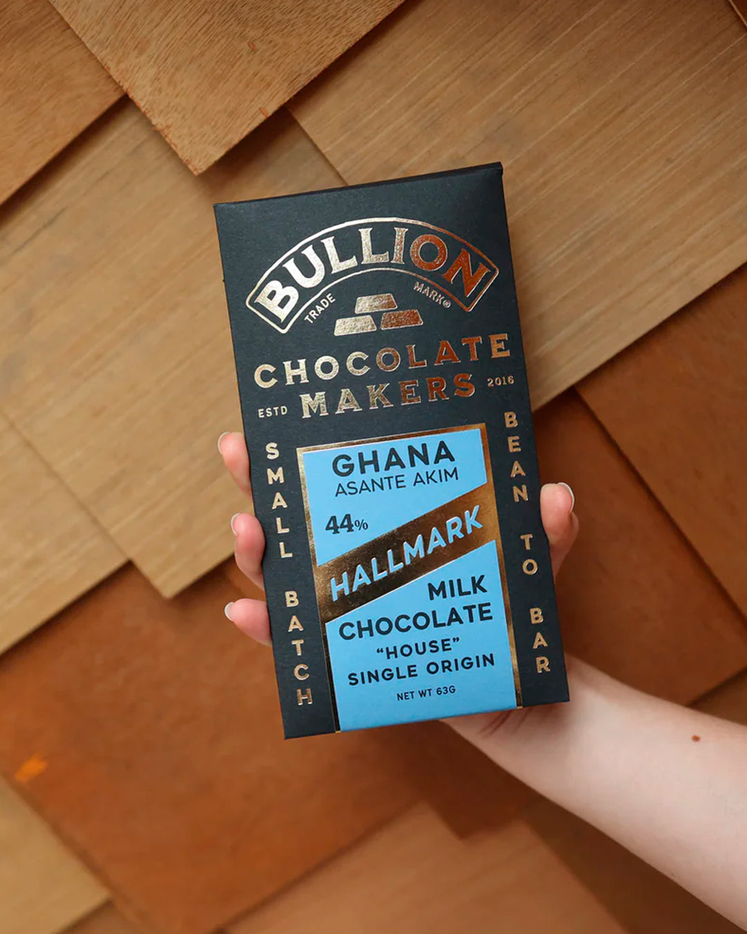 Bullion Hallmark | 44% Milk Chocolate Bar | 63g