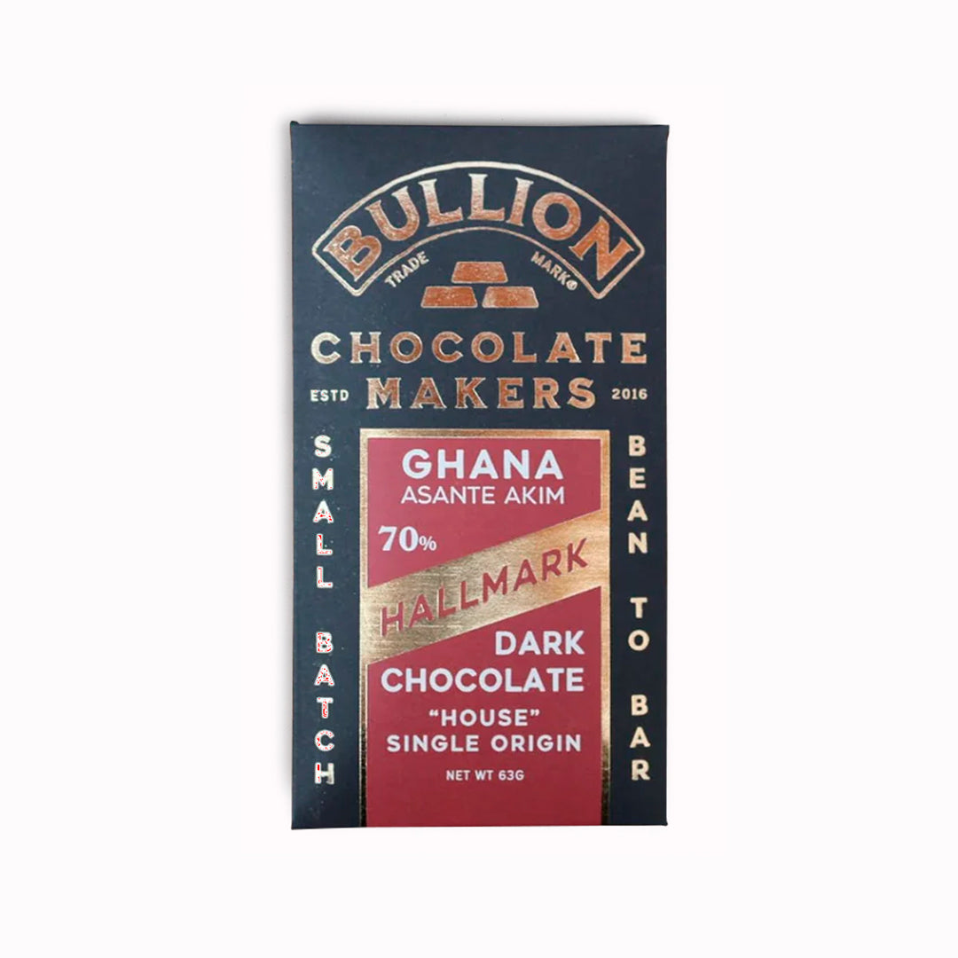 Bullion Hallmark | 70% Dark Chocolate Bar | 63g