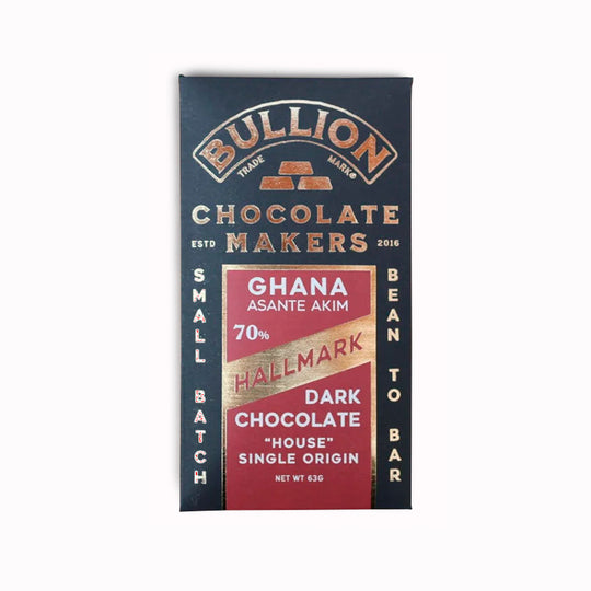 Bullion Hallmark | 70% Dark Chocolate Bar | 63g