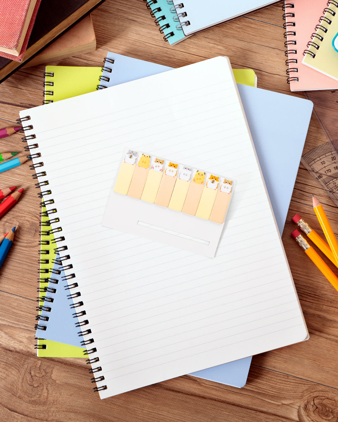 A Hamster shaped sticky page marker set by Mind Wave. A fun and functional way to mark the pages of your journal or notebook. 