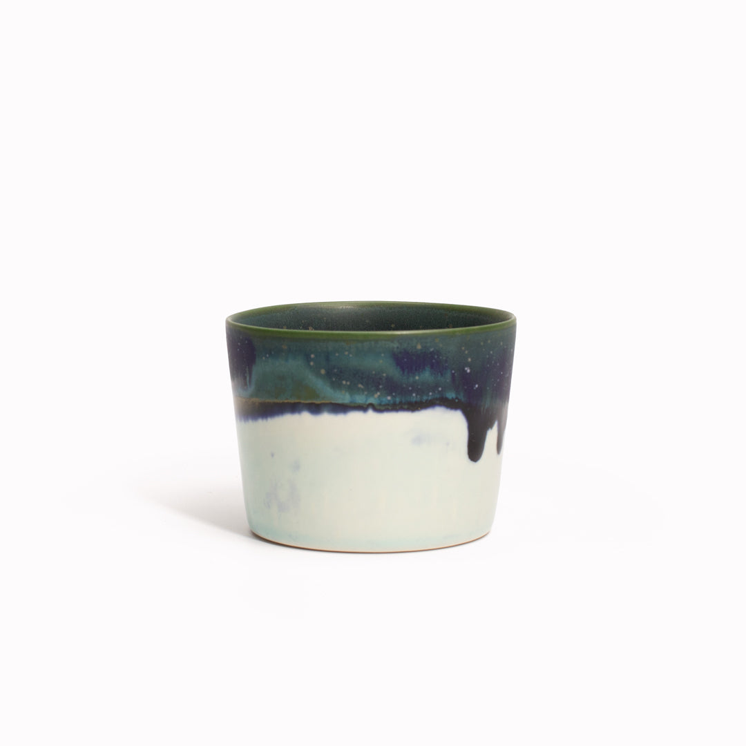 Hand Glazed Cup | Green+Blue