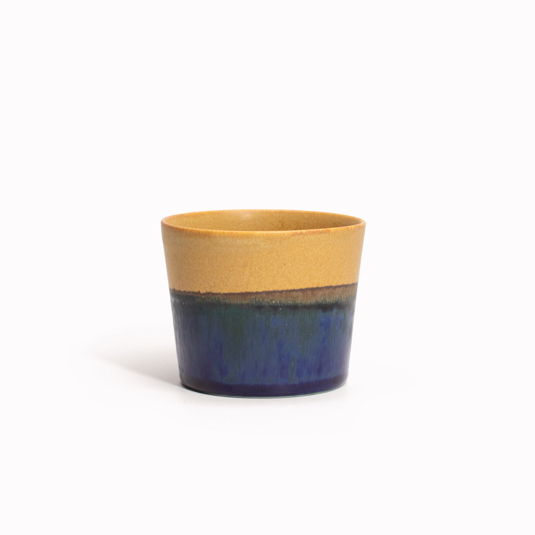 Hand Glazed Cup | Yellow+Blue