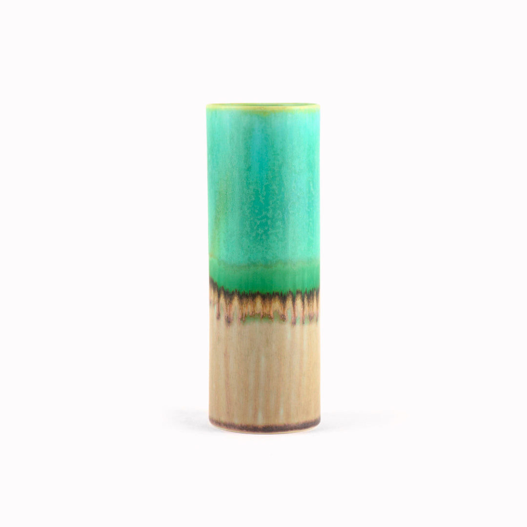 Hand Glazed Cylinder Vase | Jade+Natural