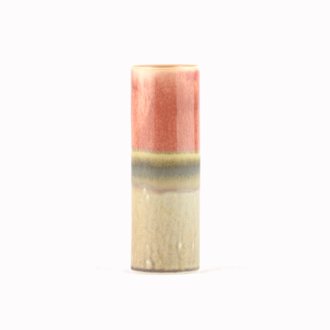 Hand Glazed Cylinder Vase | Rose+Natural