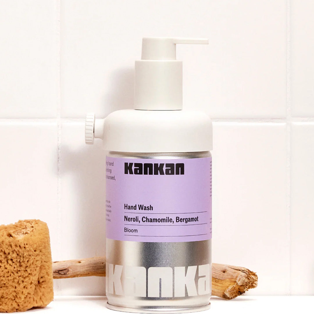 Kankan Bloom - Neroli, Chamomile and Bergamot hand wash refill can is designed to be used with Kankan's reusable pump. 