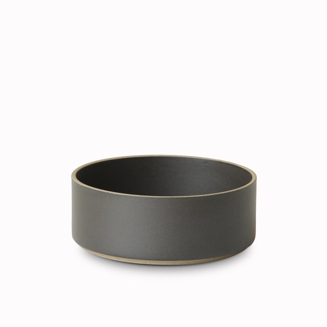 Matt black porcelain tall serving bowl by Hasami Porcelain is a stackable serving bowl or dish, suitable for serving tapas style small plate dishes