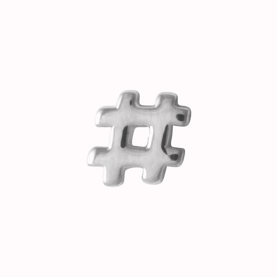 Hashtag | Single Stud Earring | Sterling Silver or Gold Plated