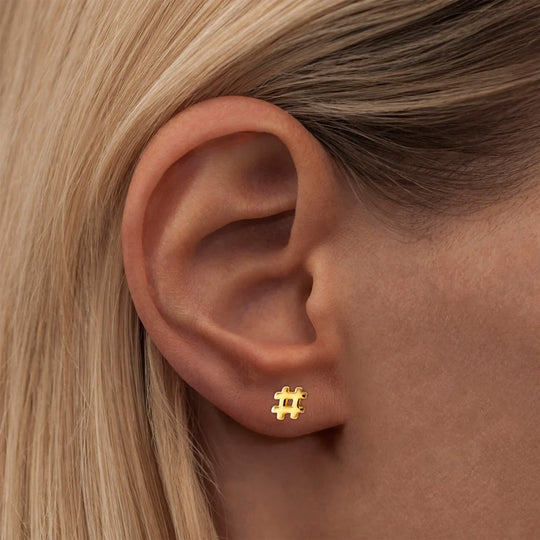 Hashtag - Stud Earring from Lulu Copenhagen  - As Worn Detail